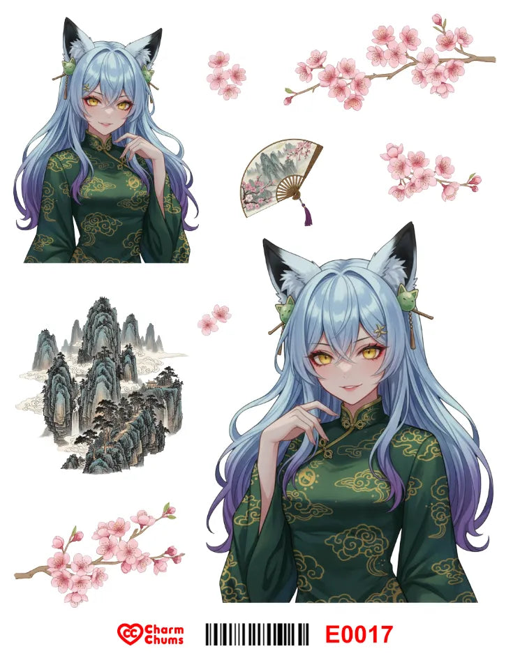 E0017-CharmChums Embossed Sticker