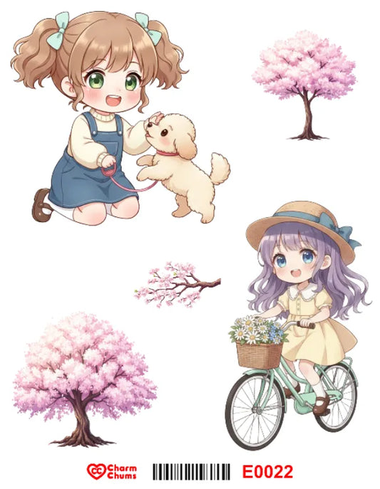E0022-CharmChums Embossed Sticker