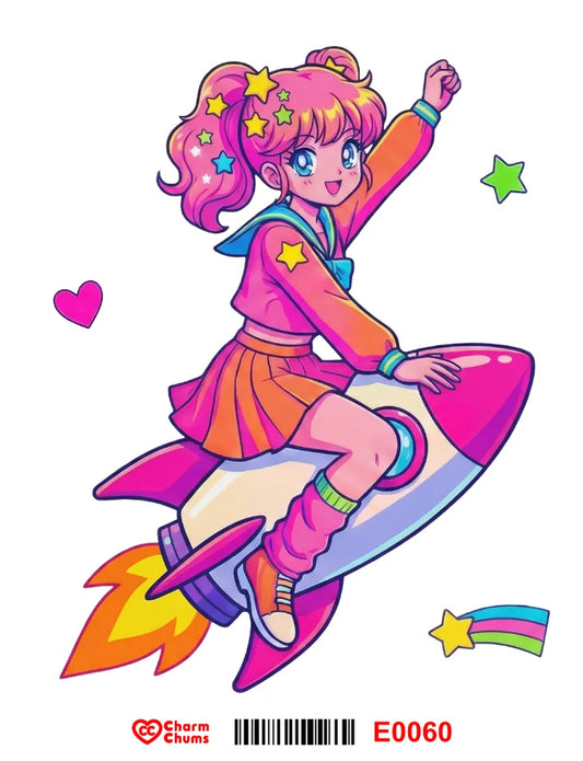 E0060-CharmChums Embossed Sticker