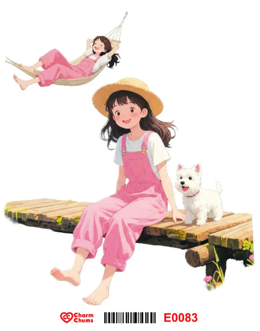 E0083-CharmChums Embossed Sticker