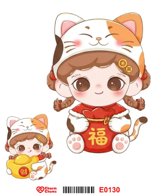 E0130-CharmChums Embossed Sticker