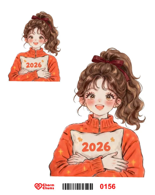 E0156-CharmChums Embossed Sticker