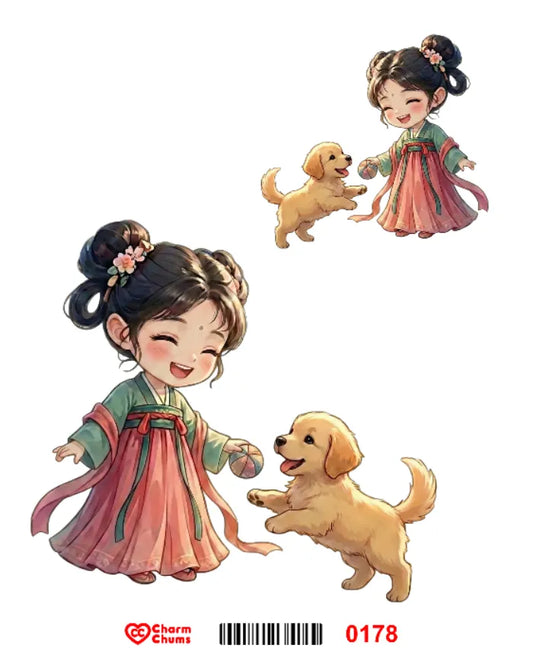 E0178-CharmChums Embossed Sticker