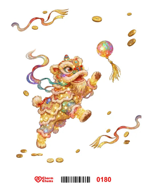 E0180-CharmChums Embossed Sticker