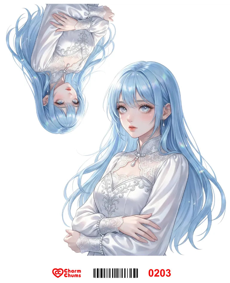 E0203-CharmChums Embossed Sticker