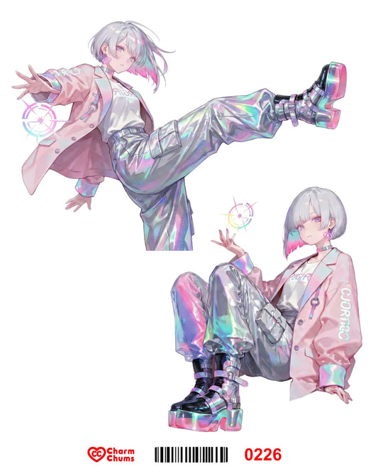 E0226-CharmChums Embossed Sticker
