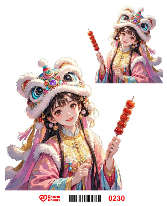 E0230-CharmChums Embossed Sticker