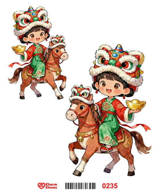 E0235-CharmChums Embossed Sticker