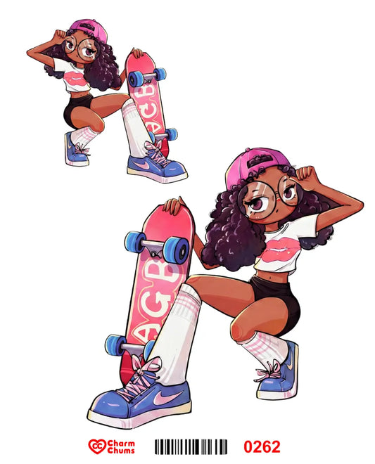 E0262-CharmChums Embossed Sticker