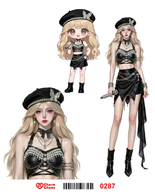 E0287-CharmChums Embossed Sticker