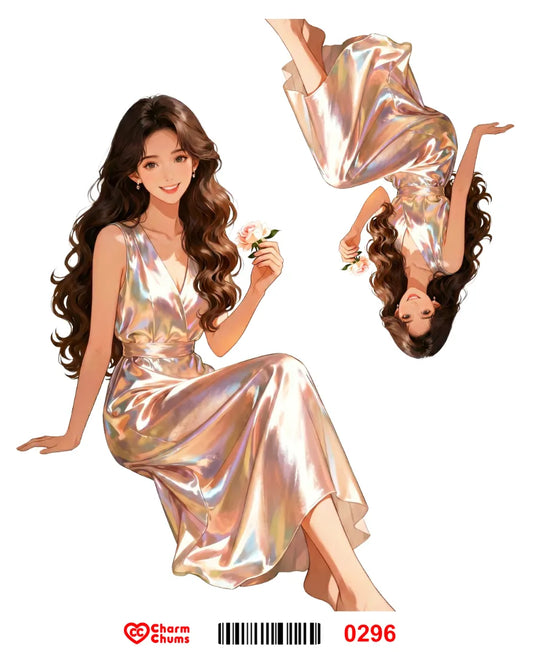 E0296-CharmChums Embossed Sticker