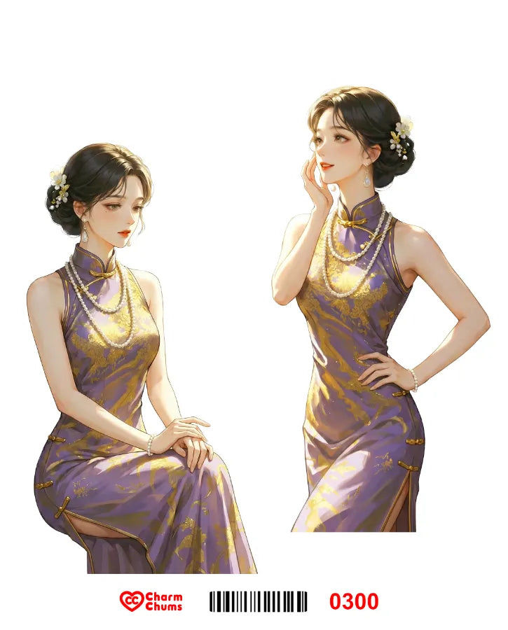 E0300-CharmChums Embossed Sticker