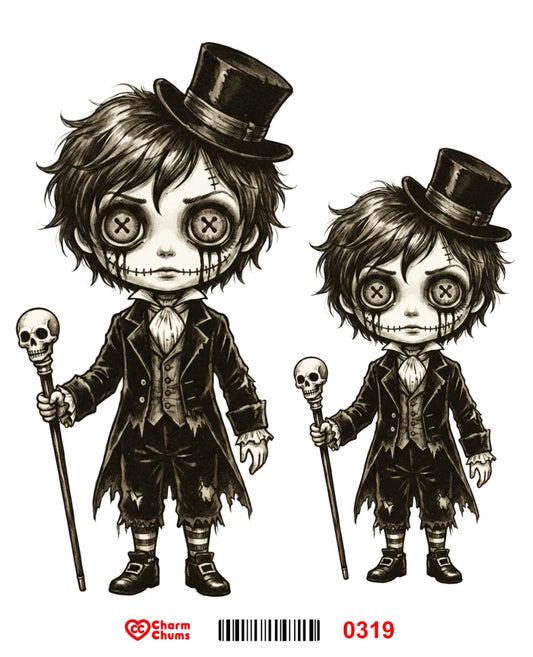 E0319-CharmChums Embossed Sticker