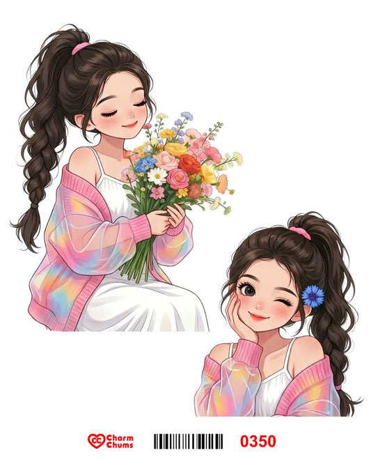 E0350-CharmChums Embossed Sticker