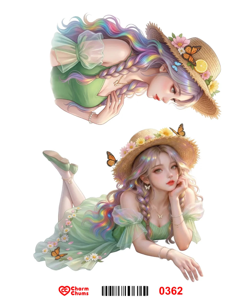 E0362-CharmChums Embossed Sticker
