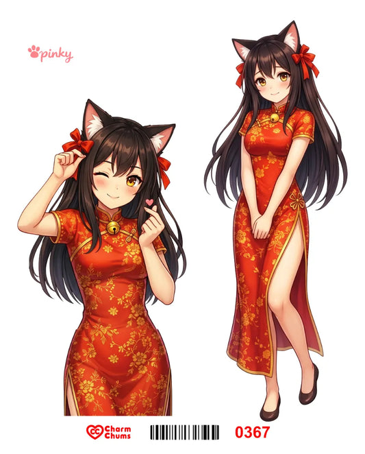 E0367-CharmChums Embossed Sticker