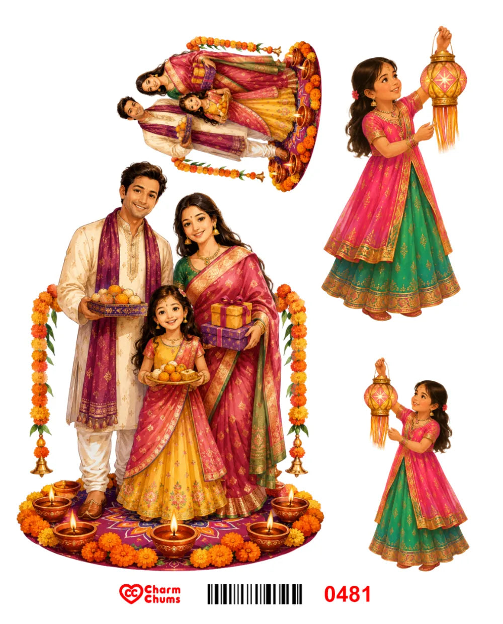 E0481-CharmChums Embossed Sticker