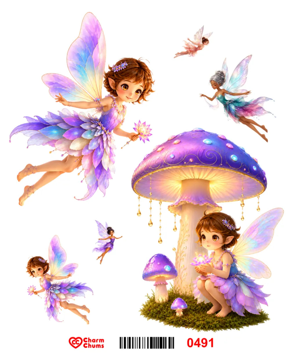 E0491-CharmChums Embossed Sticker