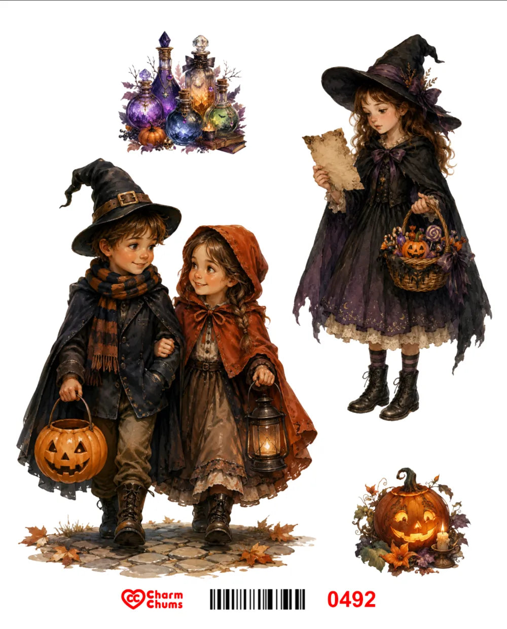 E0492-CharmChums Embossed Sticker