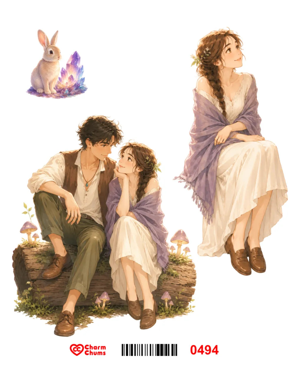 E0494-CharmChums Embossed Sticker