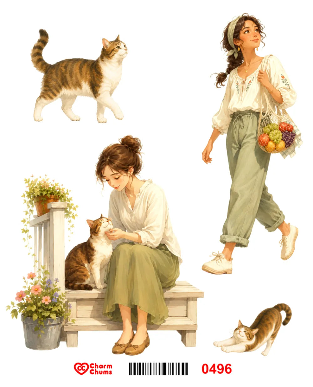 E0496-CharmChums Embossed Sticker