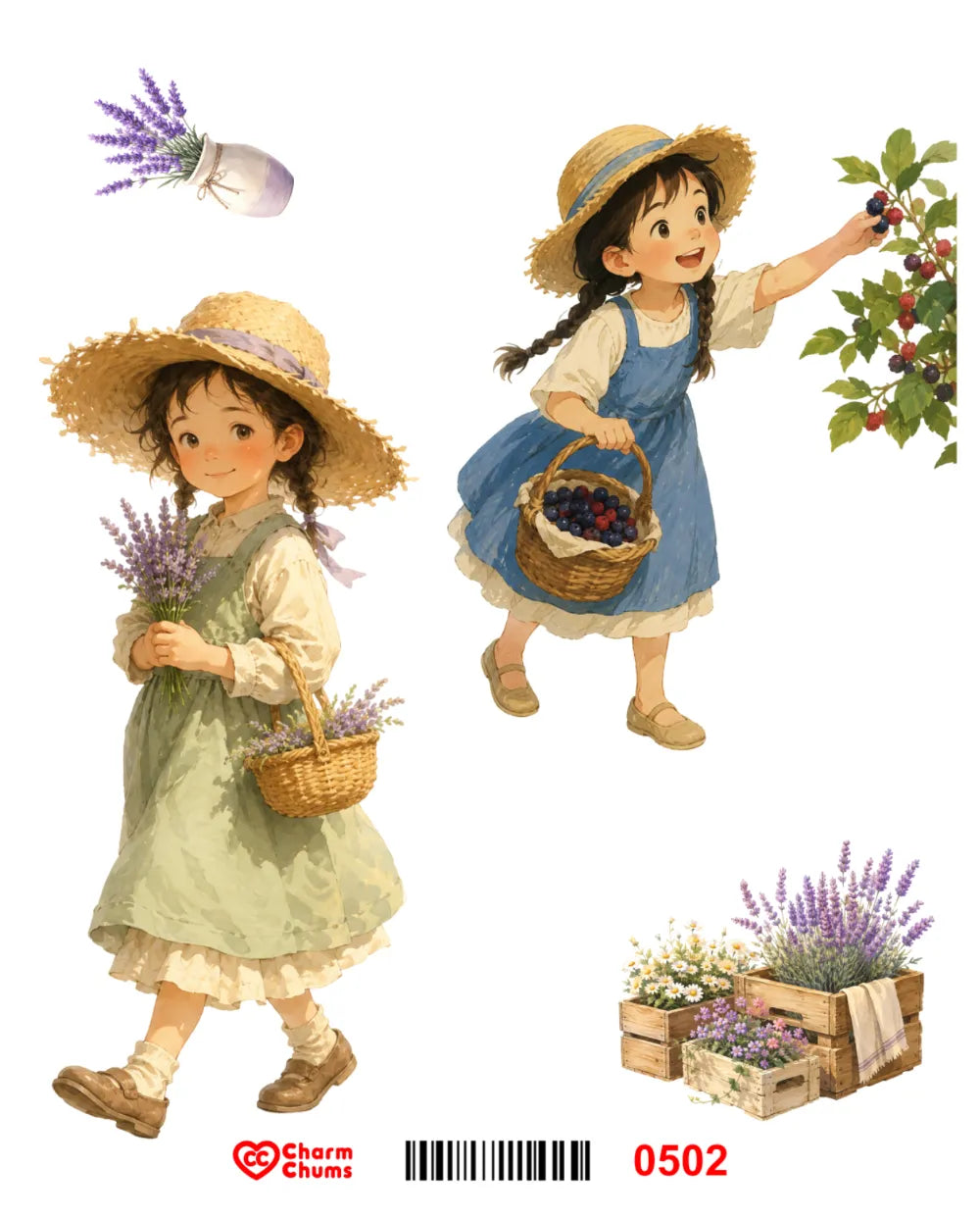 E0502-CharmChums Embossed Sticker