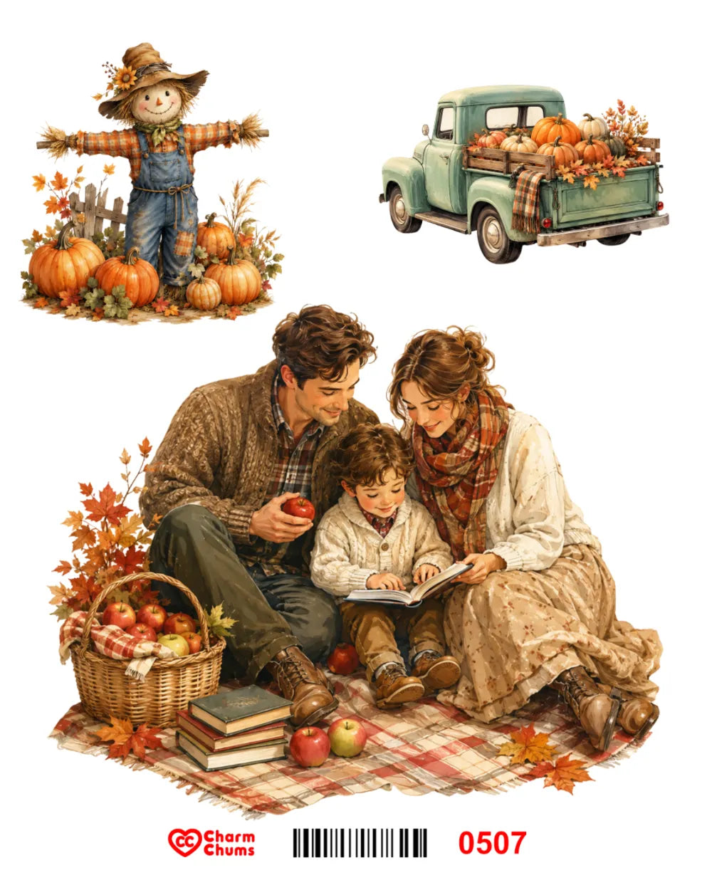 E0507-CharmChums Embossed Sticker