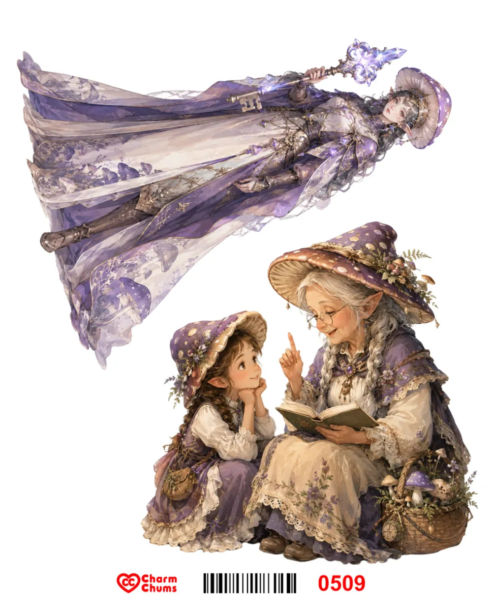 E0509-CharmChums Embossed Sticker