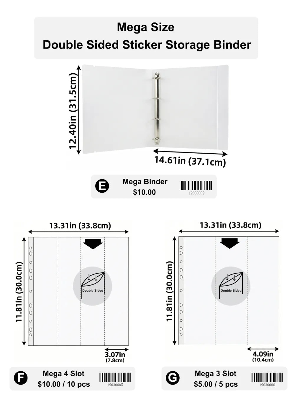Mega Size Double Sided Sticker Storage Binder