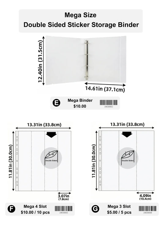 Mega Size Double Sided Sticker Storage Binder