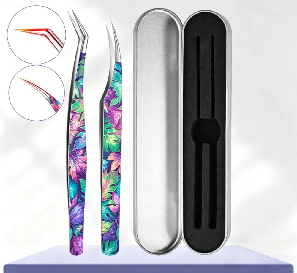 Tweezer Set-Tropical Leaf Print