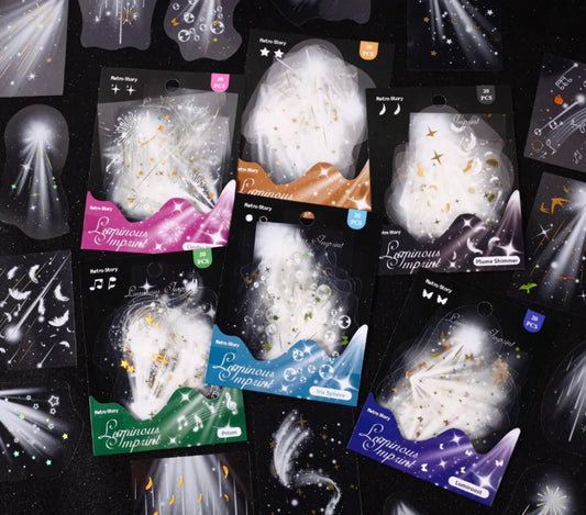 Light Floating Series PET Sticker Pack (20pcs each pack)