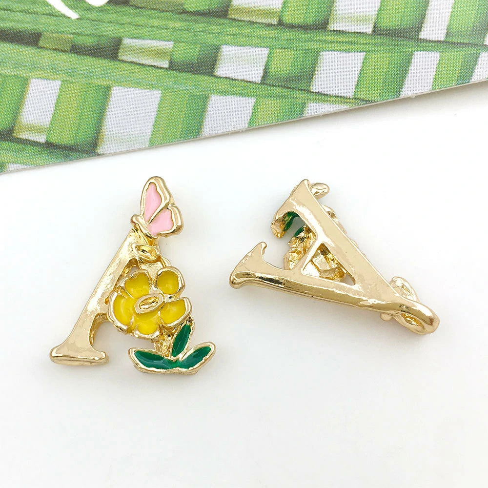 001 - Letters Charm Luna's Choice Colorful Floral Charms for DIY