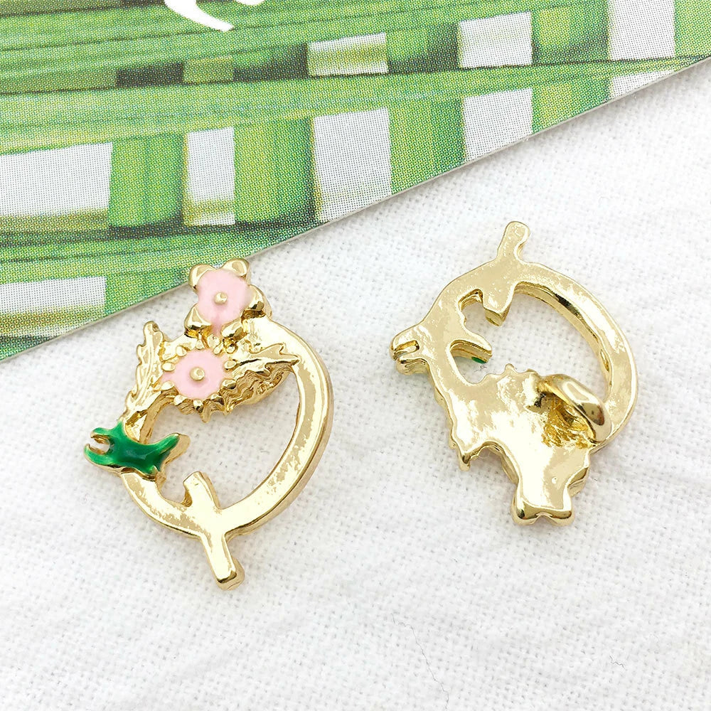 001 - Letters Charm Luna's Choice Colorful Floral Charms for DIY