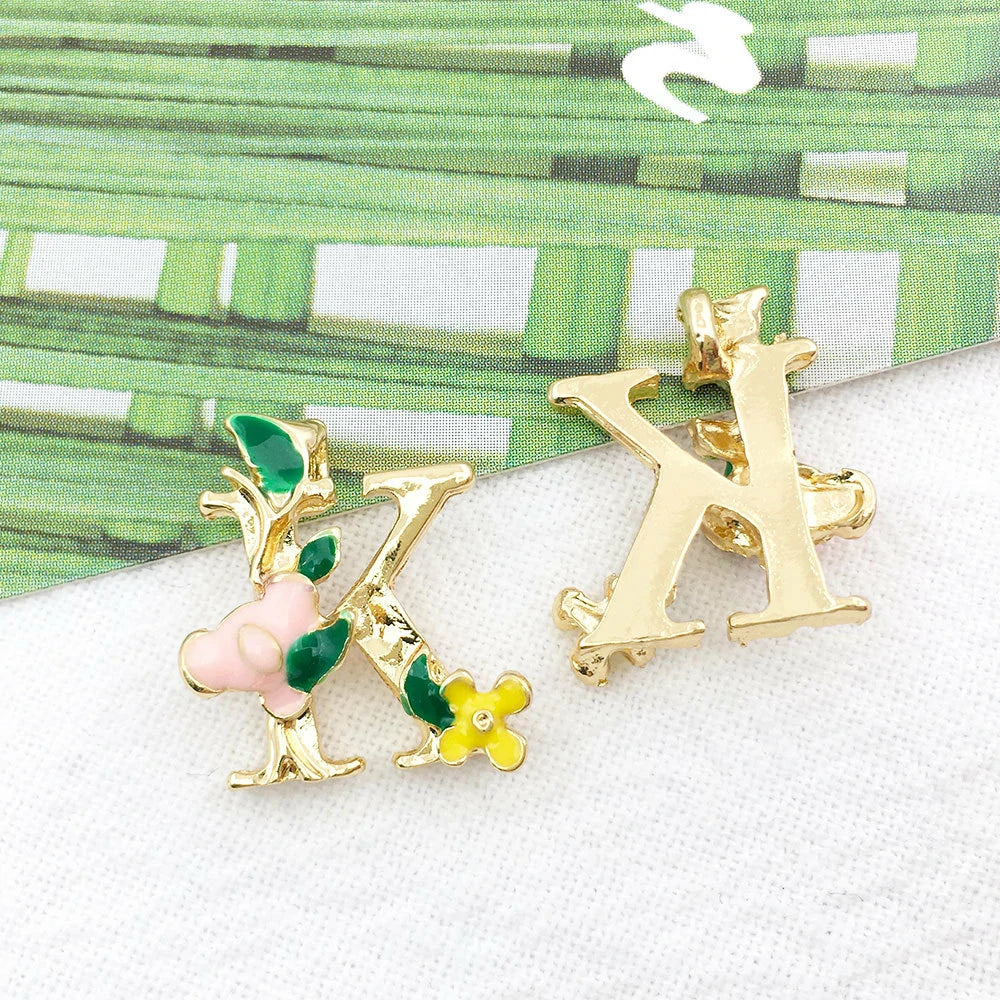 001 - Letters Charm Luna's Choice Colorful Floral Charms for DIY