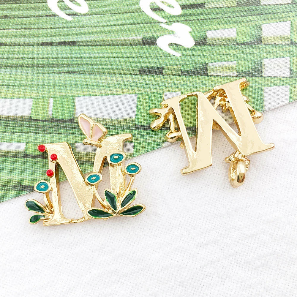 001 - Letters Charm Luna's Choice Colorful Floral Charms for DIY