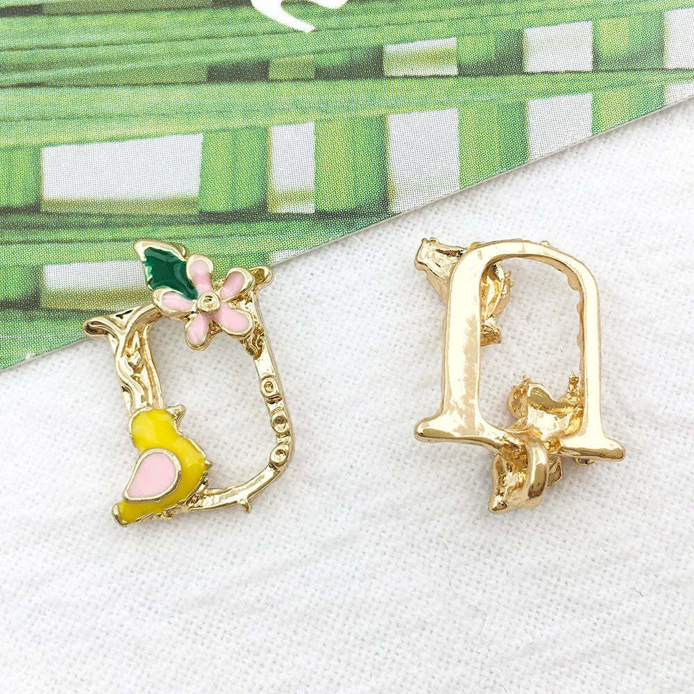 001 - Letters Charm Luna's Choice Colorful Floral Charms for DIY