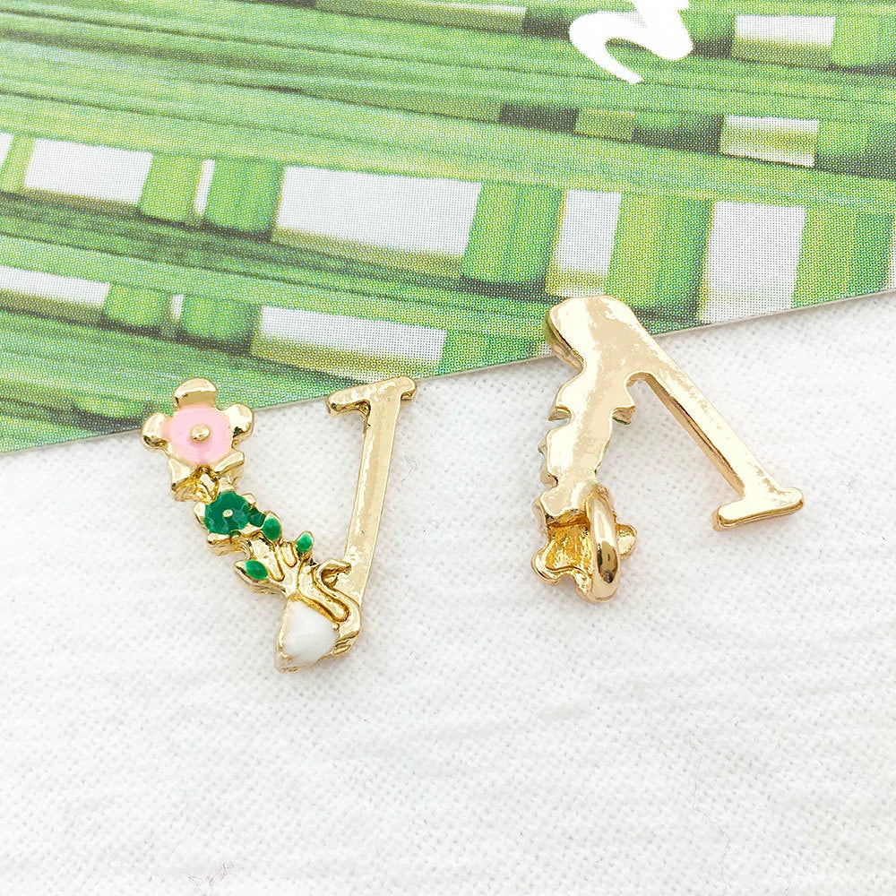 001 - Letters Charm Luna's Choice Colorful Floral Charms for DIY