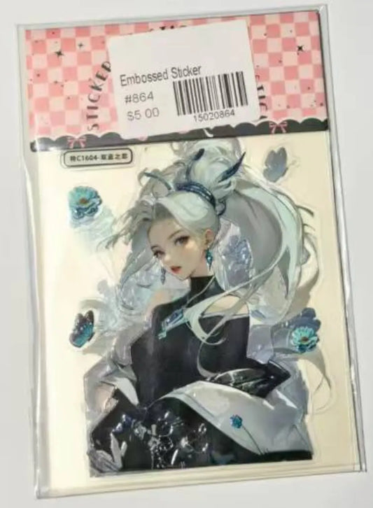 0864-Embossed Sticker