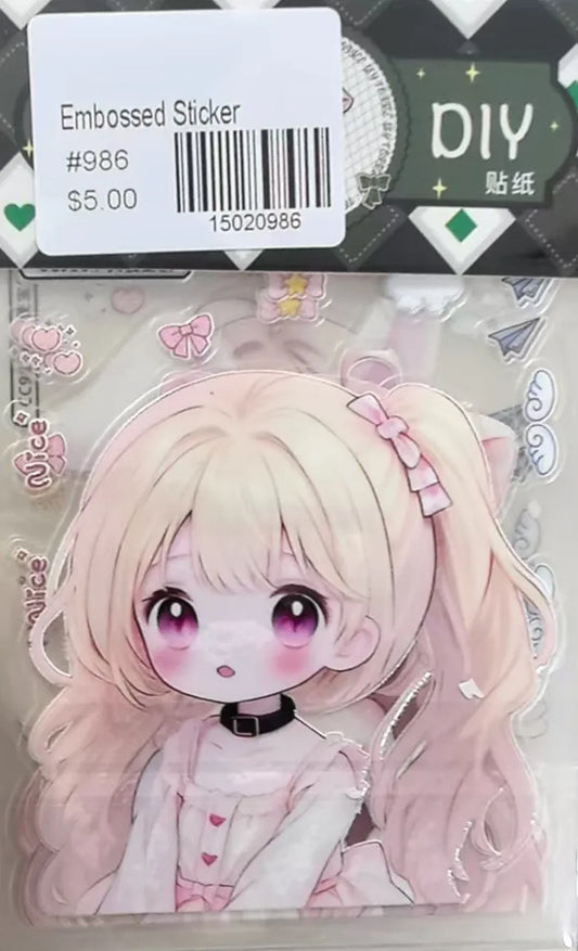 0986-Embossed Sticker