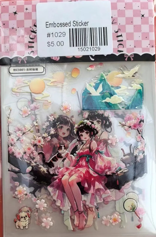 1029-Embossed Sticker