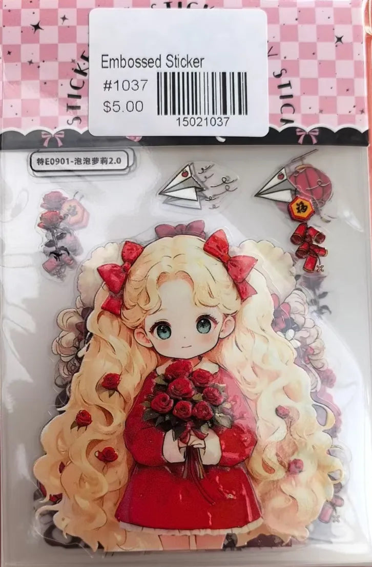 1037-Embossed Sticker