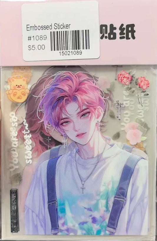 1089-Embossed Sticker