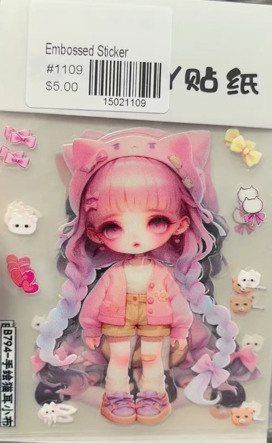 1109-Embossed Sticker
