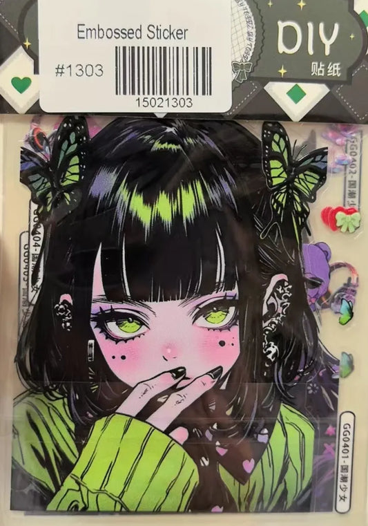 1303-Embossed Sticker