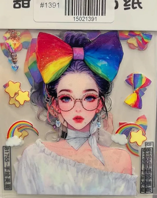 1391-Embossed Sticker