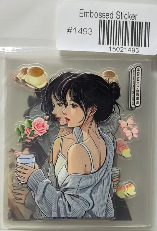 1493-Embossed Sticker