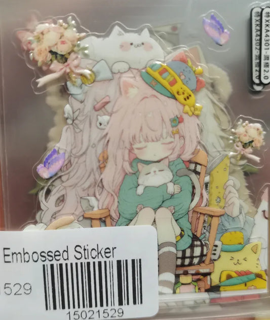 1529-Embossed Sticker