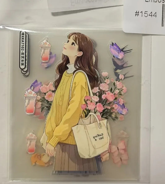 1544-Embossed Sticker