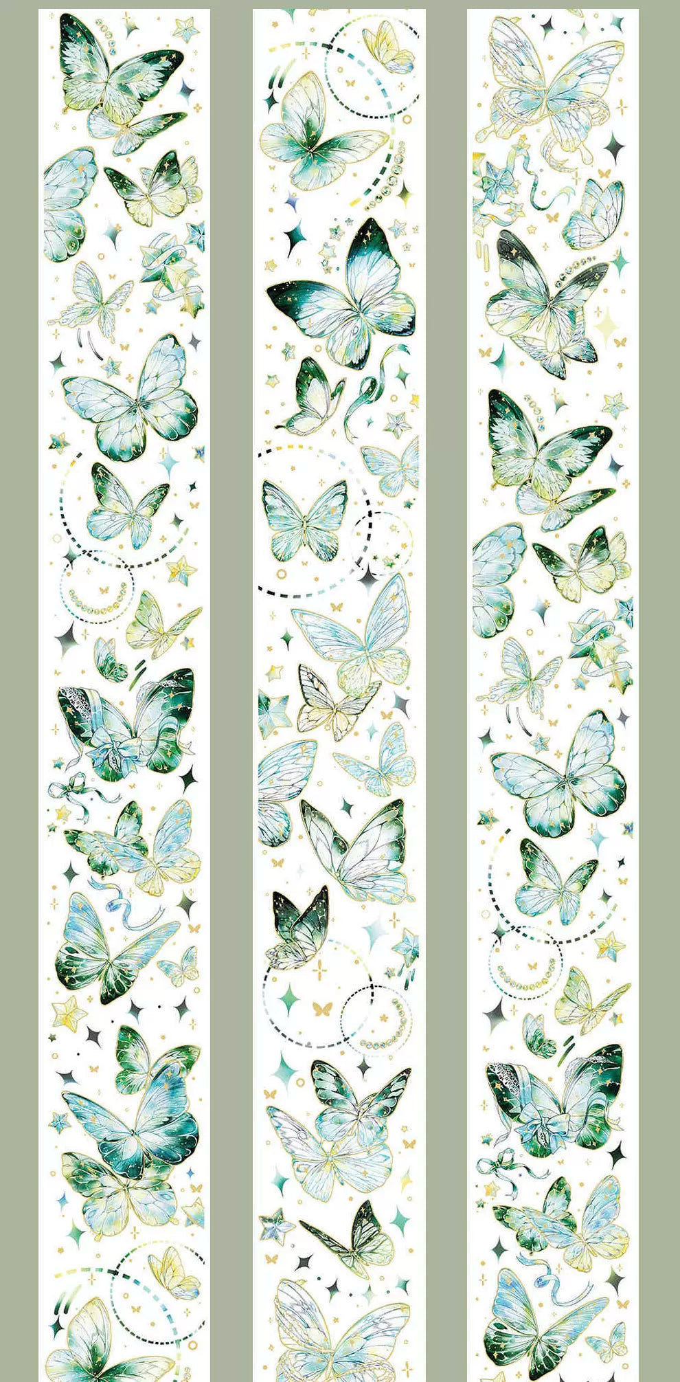 0620 - BUTTERFLY 6x100cm Gold Shell Luster PET Tape